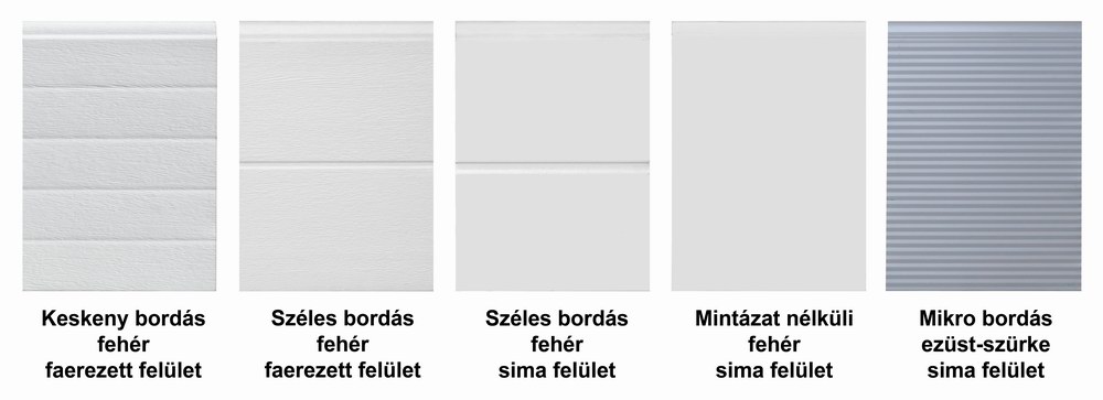 ECOTOR garázskapu panelek fehér és ezüst-szürke színben